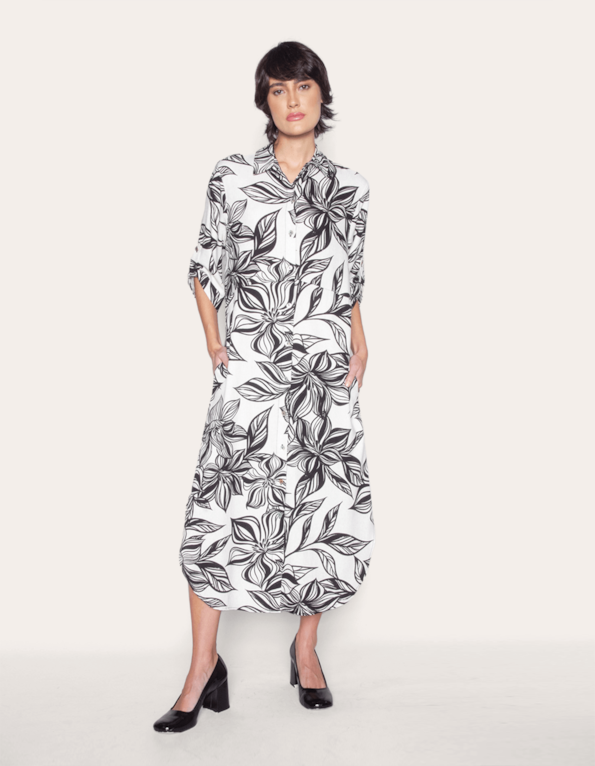 Vestido longo chemise 