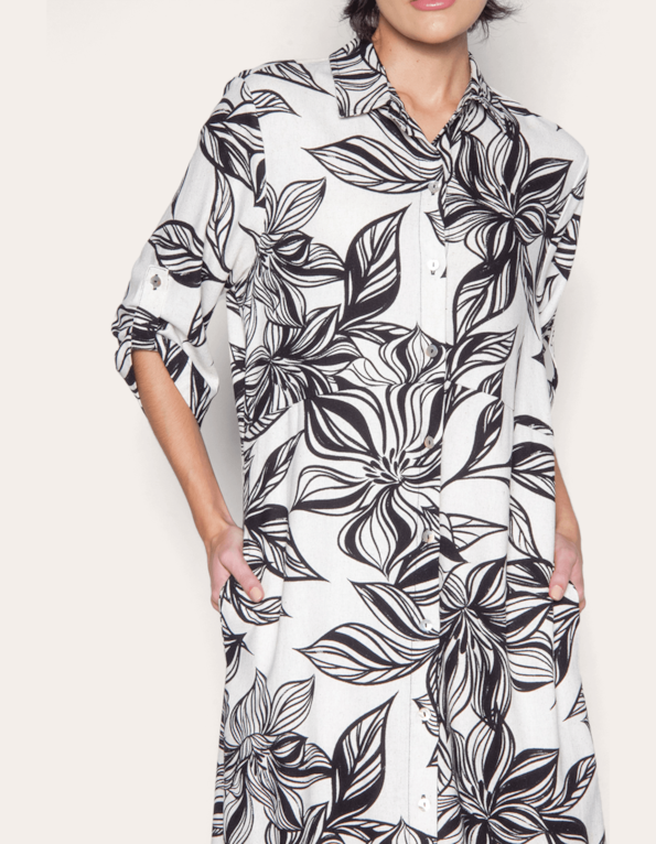 Vestido longo chemise 