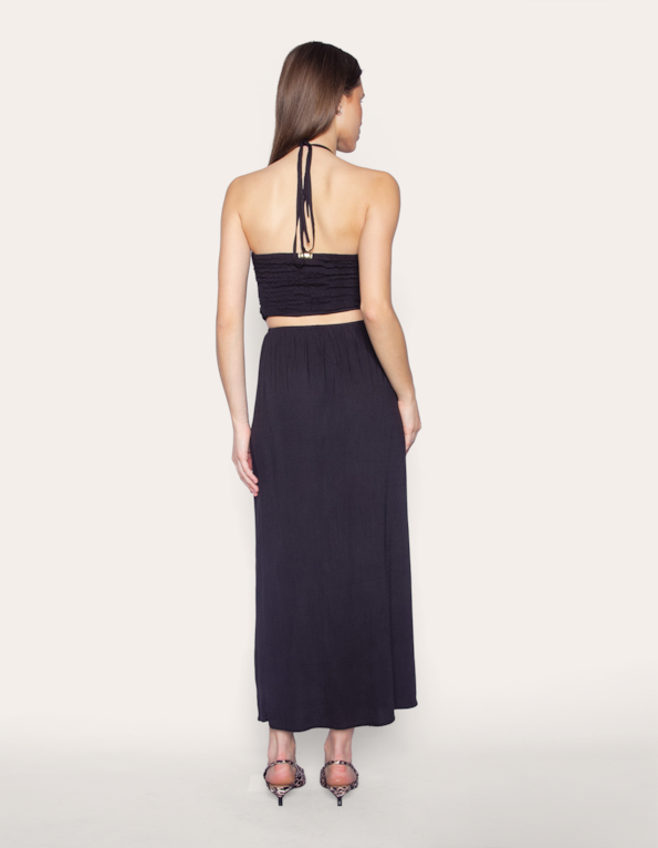 Vestido longo cut Preto