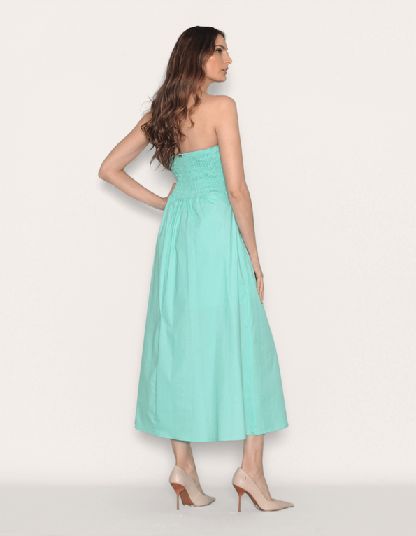 Vestido longo tomara que caia Mint