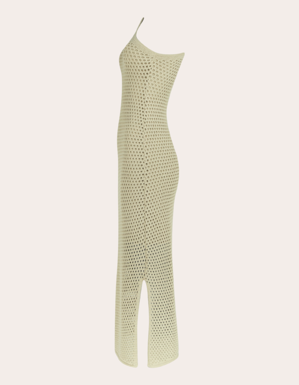 Vestido longo tricot ombro só