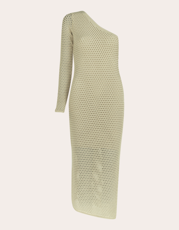 Vestido longo tricot ombro só