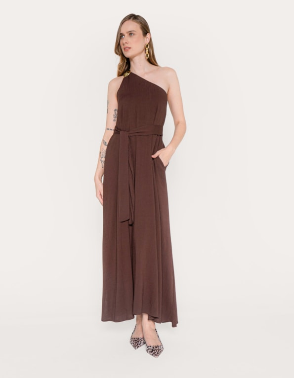 Vestido longo um ombro so