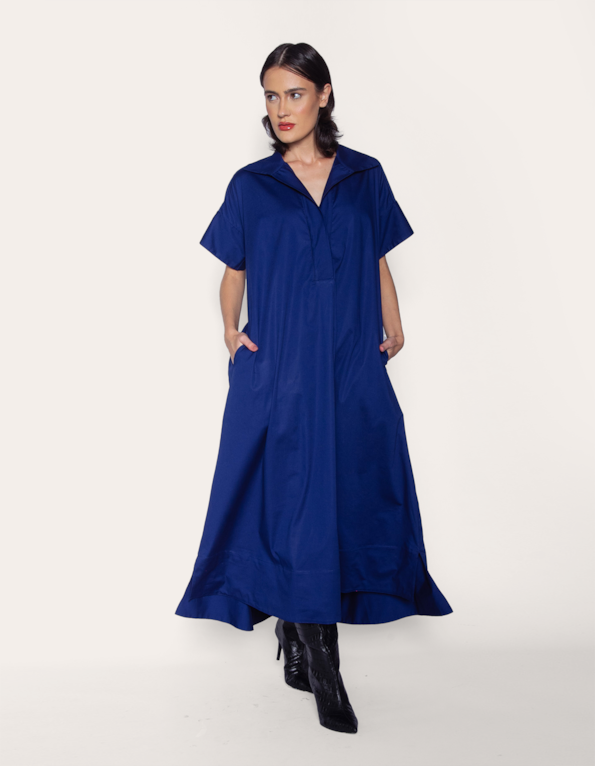 Vestido midi chemise amplo Marinho