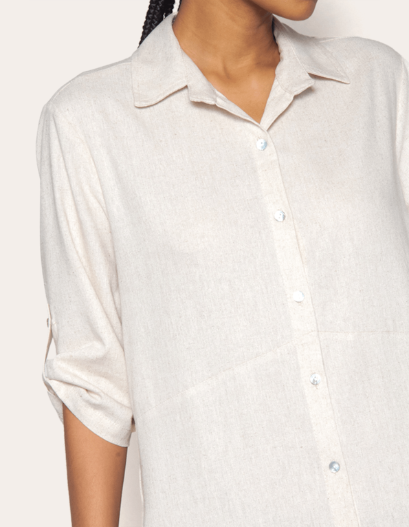 Vestido midi chemise Cru