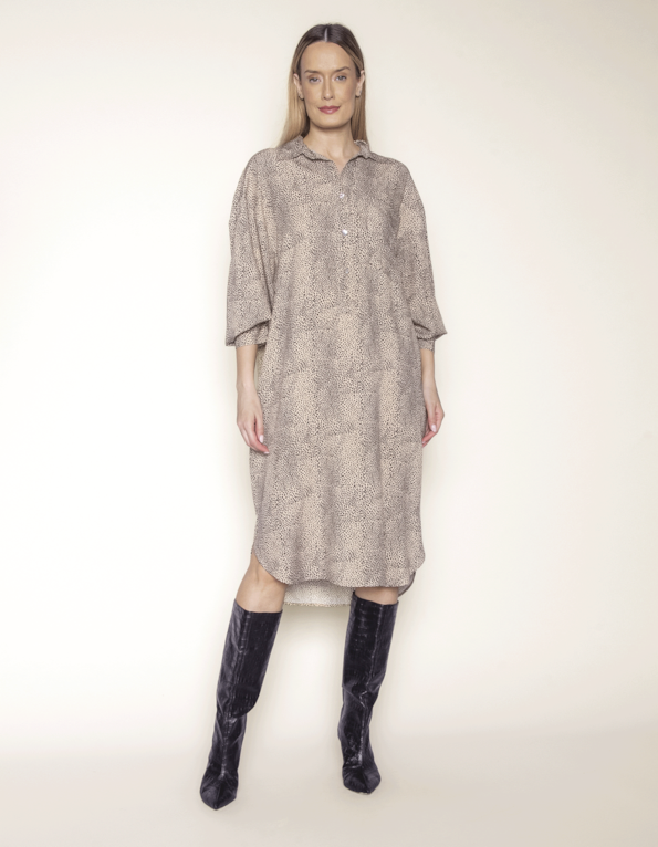 Vestido midi chemise Onça areia