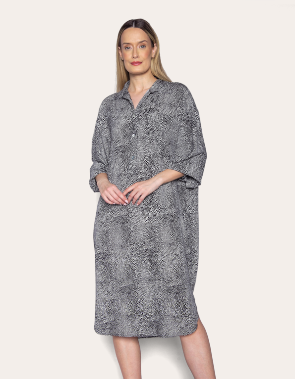 Vestido midi chemise Onca preta