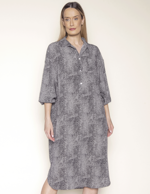 Vestido midi chemise Onca preta