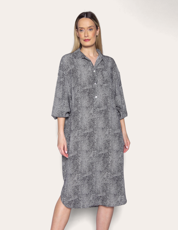 Vestido midi chemise Onca preta