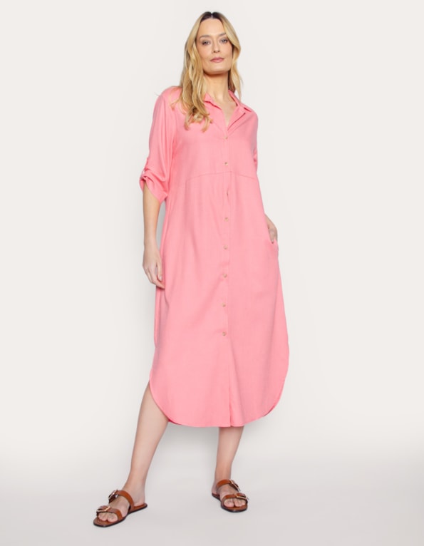 Vestido midi chemise Rosa