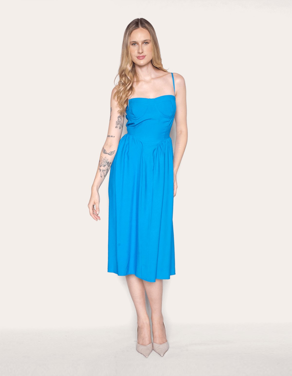 Vestido midi corset Azul