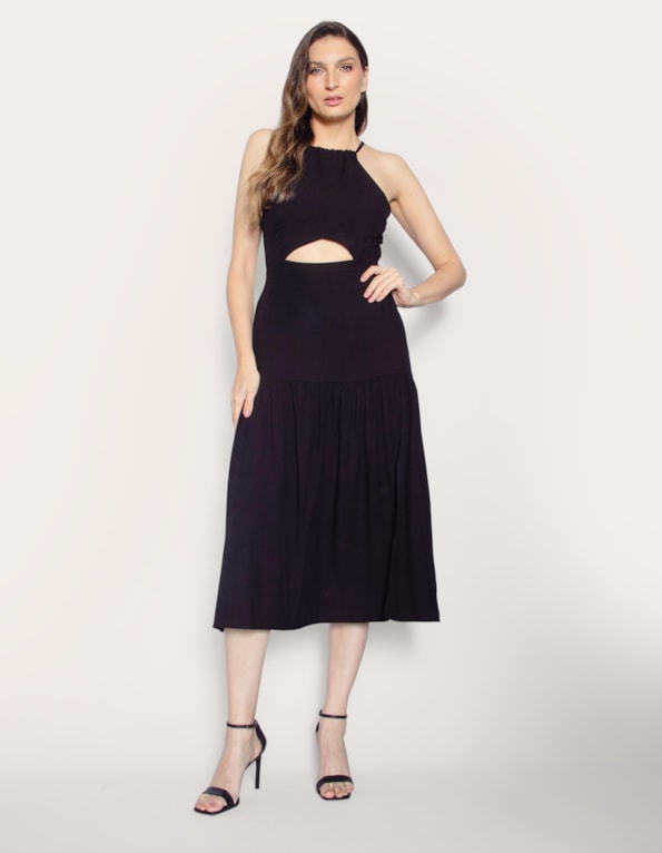 Vestido midi cut