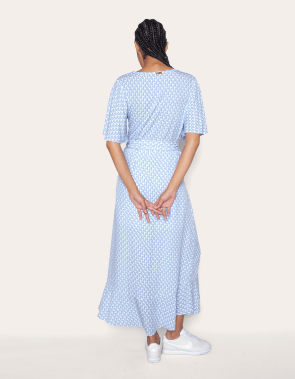 Vestido midi envelope Mini fl azul
