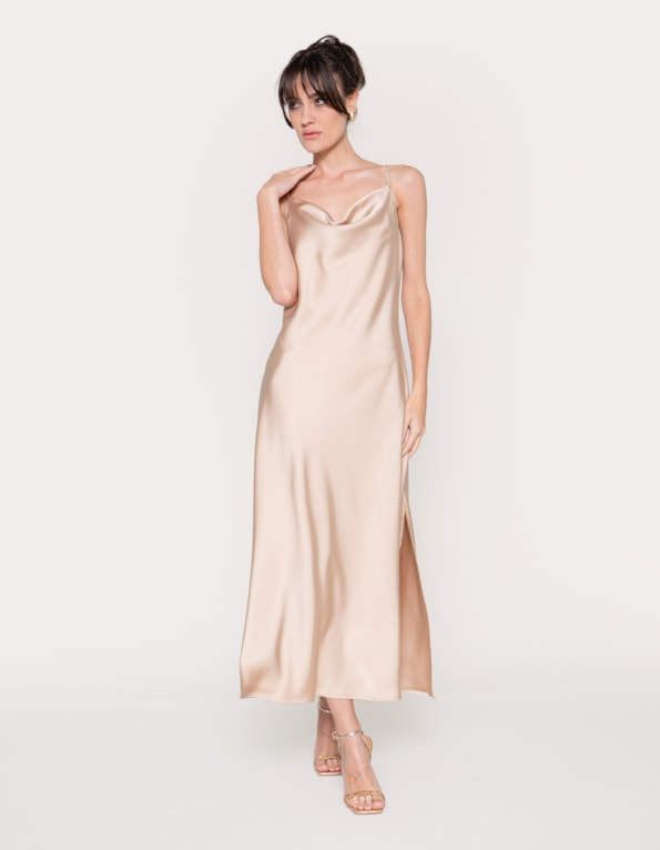 Vestido midi satin