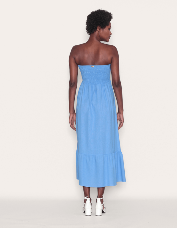 Vestido/saia linho blend Azul