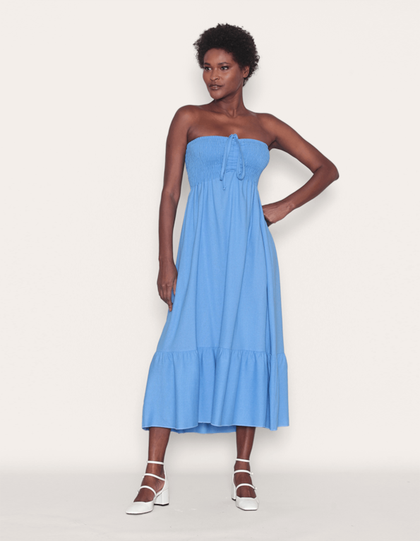 Vestido/saia linho blend Azul