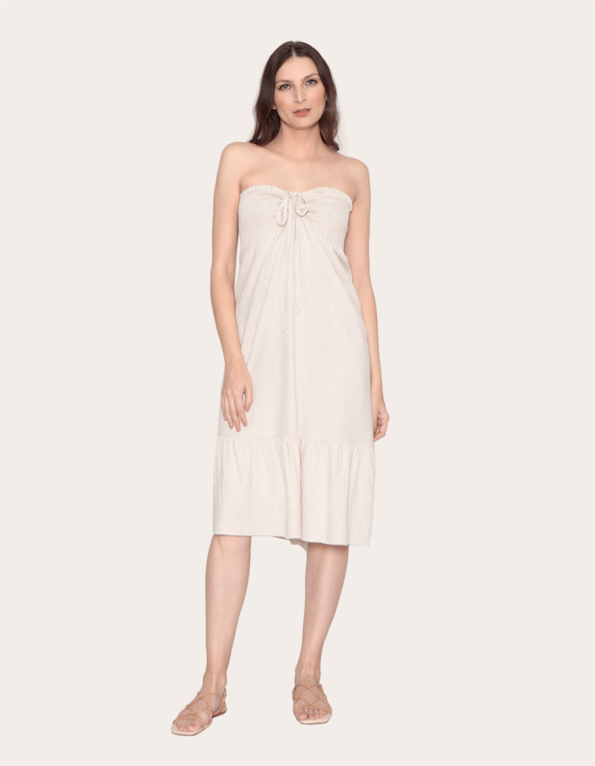 Vestido/saia linho blend Cru