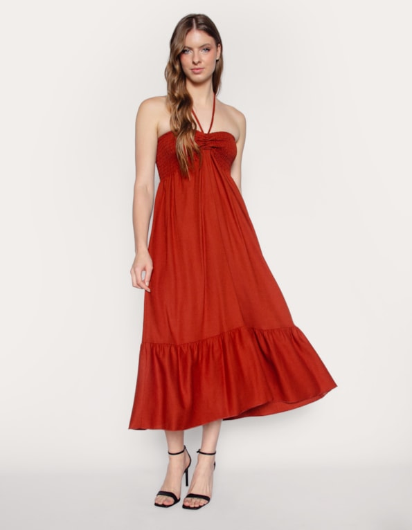 Vestido/saia linho blend Marrom medio