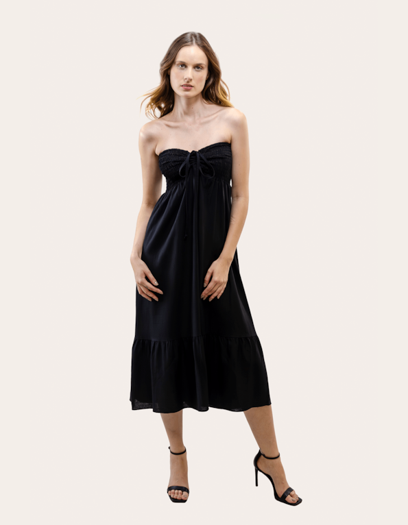 Vestido/saia linho blend Preto